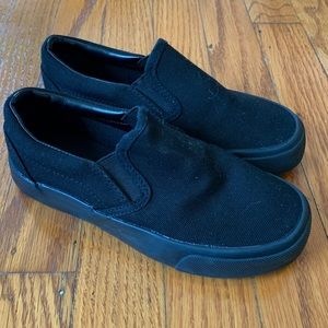 Black Slip On Canvas Sneakers - Toddler/Kids Size 10